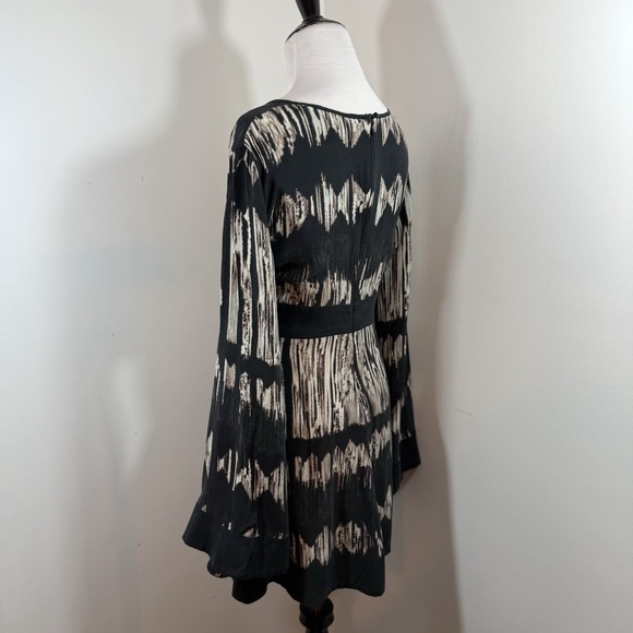 Marciano by Guess Dress S Silk Black Bohemian 60's Tie Dye Festival Luxe Pockets - Picture 5 of 14